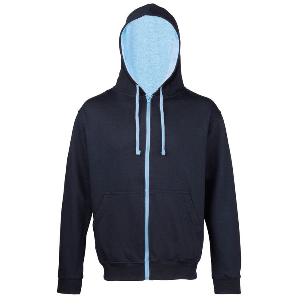 Awdis Mens Varsity  Sweatshirt Hoodie Zoodie 11 Colours  / New French Navy/ Sky